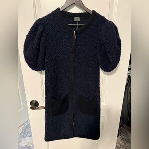 Fendi Fleece Zip Up Dress Navy/Black